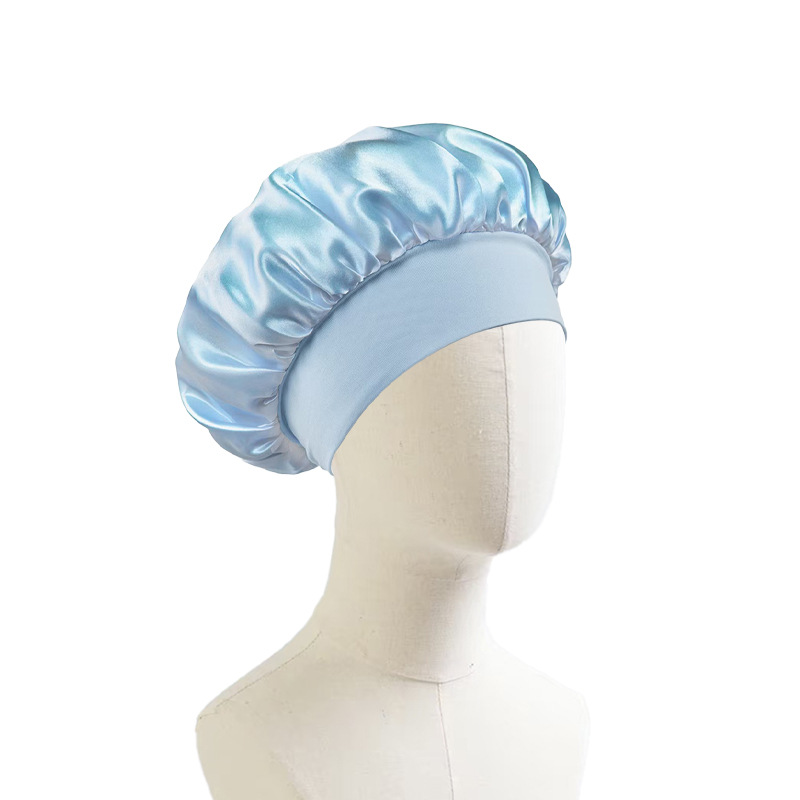 Gorro de Noche de Satén para Mujer con Borde Ancho para Dormir y Cuidado del Cabello image 31