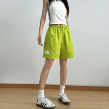 今年流行的短裤女2024年夏季新款松紧高腰情侣装运动舒适休闲中裤