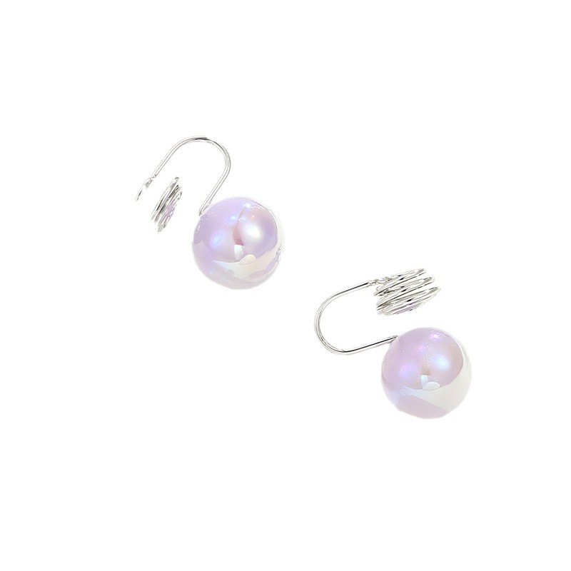 Xuping Zhengyuan sirena princess pendientes de perlas de color fantasía sin agujeros de orejas mosquitos bandeja de orejas lindos fácil de usar suaves orejas de atmósfera