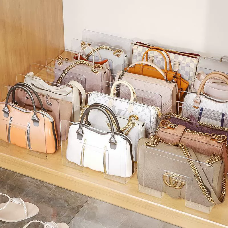 Spot small bag storage rack wardrobe partition rack placing bag storage rack wardrobe sorting handbag storage rack