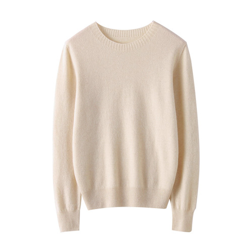 Round neck pure wool sweater, minimalist and sophisticated base layer innerwear, Korean style loose turtleneck sweater, gentle temperament sweater