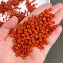 赤い翡翠のそろばんの玉のミャンマーの翡翠の玉の玉の手作りのビーズのdiyのチェーンのネックレスは玉の材料の部品を配合します。