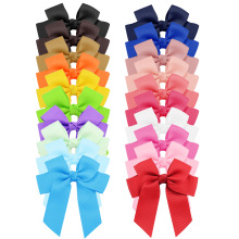 亚马逊爆款手工宝宝双层飘带涤纶罗纹缎带蝴蝶结儿童发夹发饰学生