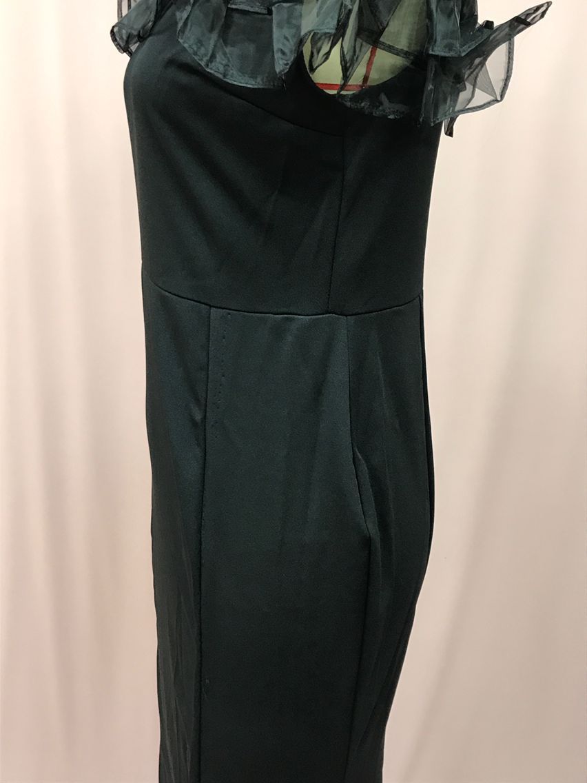 Elegantes Damen Strickkleid Mit Ein-schulter-schnitt Und Rüschen_voghion.com