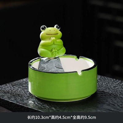 Creative frog ashtray, creative home Car ashtray - prayer-frog-ceramic-base-ashtray