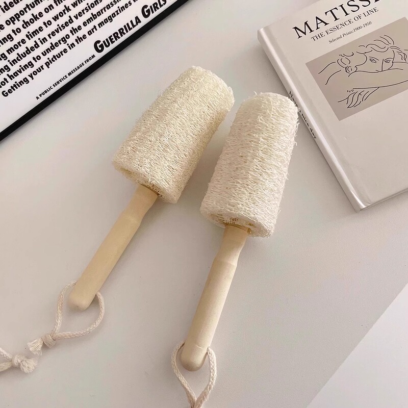 無垢材ハンドルヘチマカップ洗浄ブラシ吊り下げ式長柄カップブラシ家庭用ノンスティックオイルポット洗浄ブラシレトロハンドル食器洗いブラシ|undefined