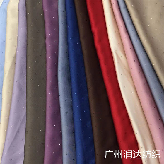 2024 Spring and Summer New Acetate Satin Colorful Hot Diamond Women's Tops Dress Han Dynasty Children's Clothing Accessories Fashion Fabrics