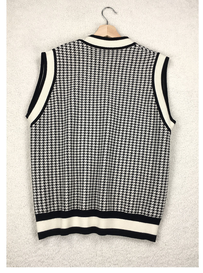2025年新作 レイヤードスタイル チェック柄セーターベスト