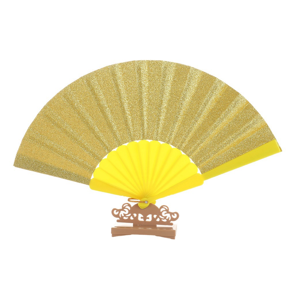 Fabricantes personalizados de color sólido plano ventilador de plástico cuadrado props de baile ventilador plegable plano tai chi doble ventilador plegable al por mayor
