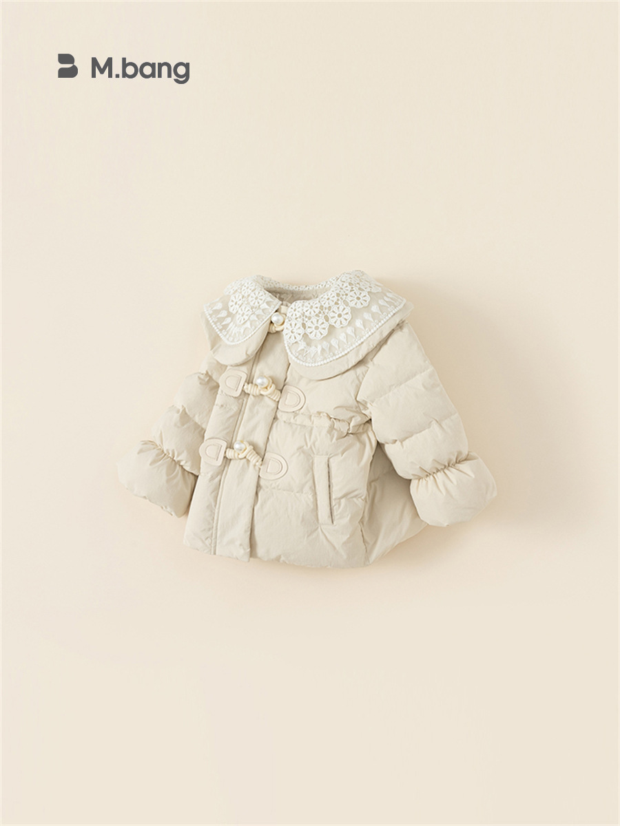 Youbao ropa para niños chaqueta de plumón para niños invierno niña cuello de muñeca de encaje dulce chaqueta de plumón cálido DY23149