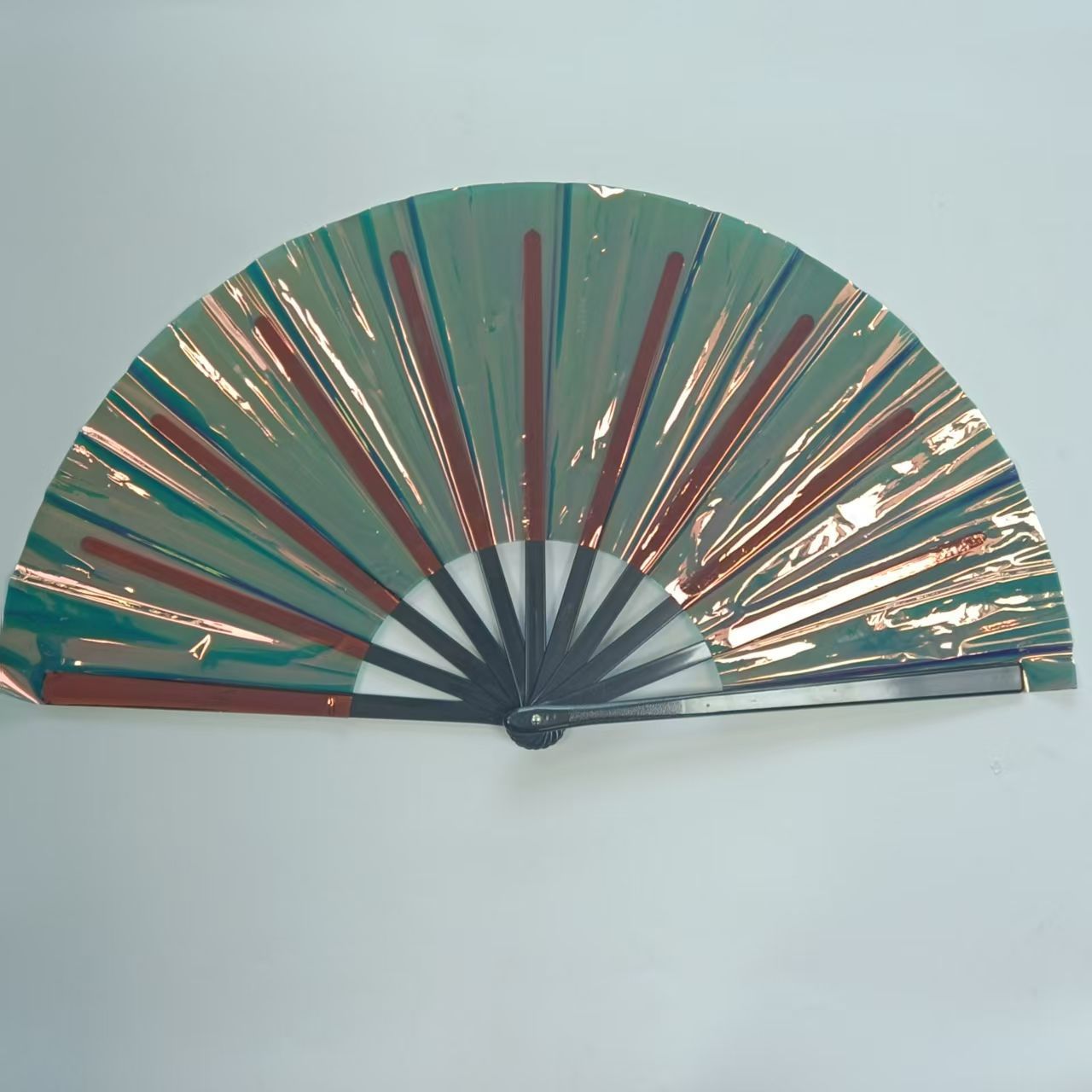 Nuevo abanico láser de PVC de venta caliente transfronterizo abanico de Tai Chi abanico de Kung Fu plegable holográfico concierto abanico colorido