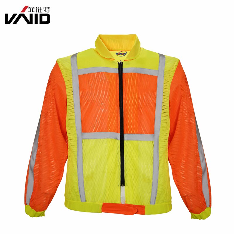 [Professional Factory] Reflective Long Sleeve Jacket Reflective Safety Protective Clothing Collar Reflective Safety Warning Vest
