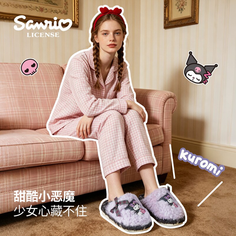 Ant's Love 2026 Autumn/Winter New Soft Fufu Bow Cartoon Cute Plush Home Women's Cotton Slippers Ant's Love 2026 Autumn/Winter New Soft Fufu Bow Cartoon Cute Plush Home Women's Cotton Slippers
