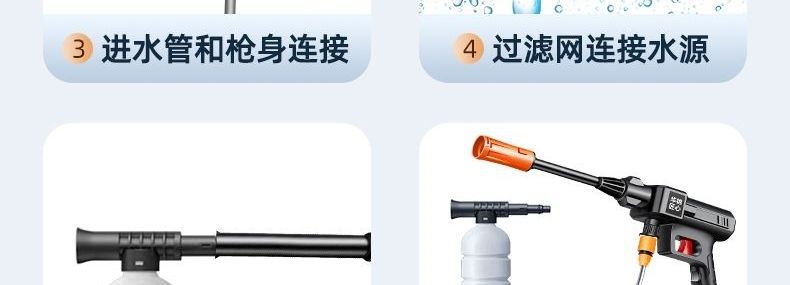 Car washer, super car cleaning tool, lithium battery spray sprayer, magical tool for watering vegetables, high-pressure water gun, brushless new model