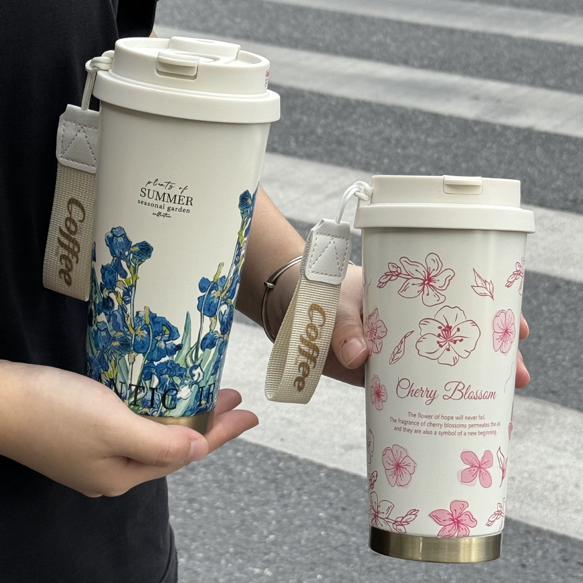 Термокружка для сада 2024 года, из нержавеющей стали 316, большая вместимость, стильная кружка для воды с трубочкой для девочек