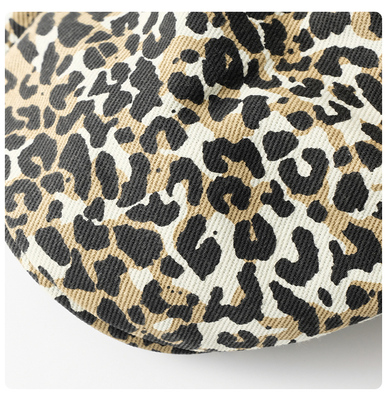 Designer Leopard Print Forward Hut Nische Vintage Baskenmütze ins Spice Girl Mode Newsboy Hut_voghion.com