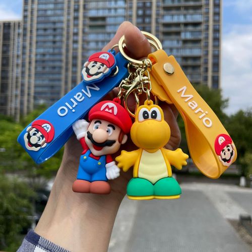 Cross-border Super Mario key chain small gift car key chain bag PVC soft rubber pendant wholesale
