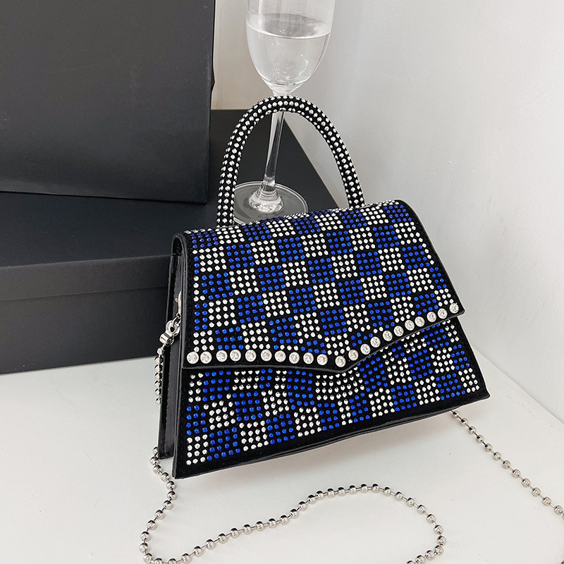Women's bag 2023 new summer Korean style crossbody bag bright diamond ins chain bag portable fashion trendy small square bag trendy_voghion.com