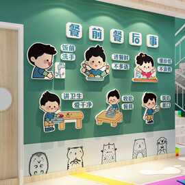 幼儿园墙面装饰环创主题食堂厨房小饭桌托管班中心形象文化墙贴纸