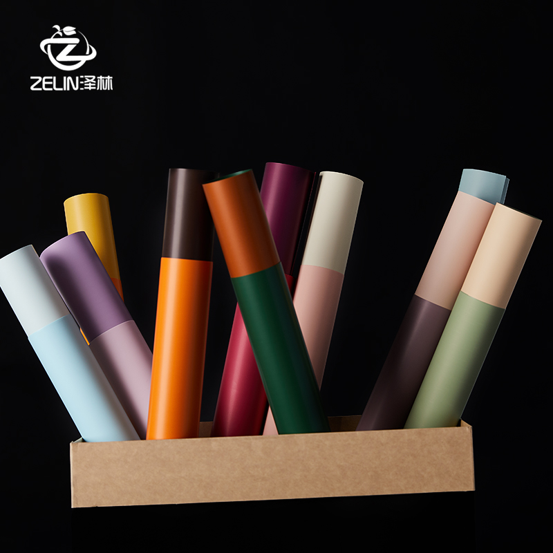 Papel de embalaje de ramo de rosas coreano impermeable de dos colores Papel de embalaje de flores material florista Papel de embalaje de flores hechas a mano image 2