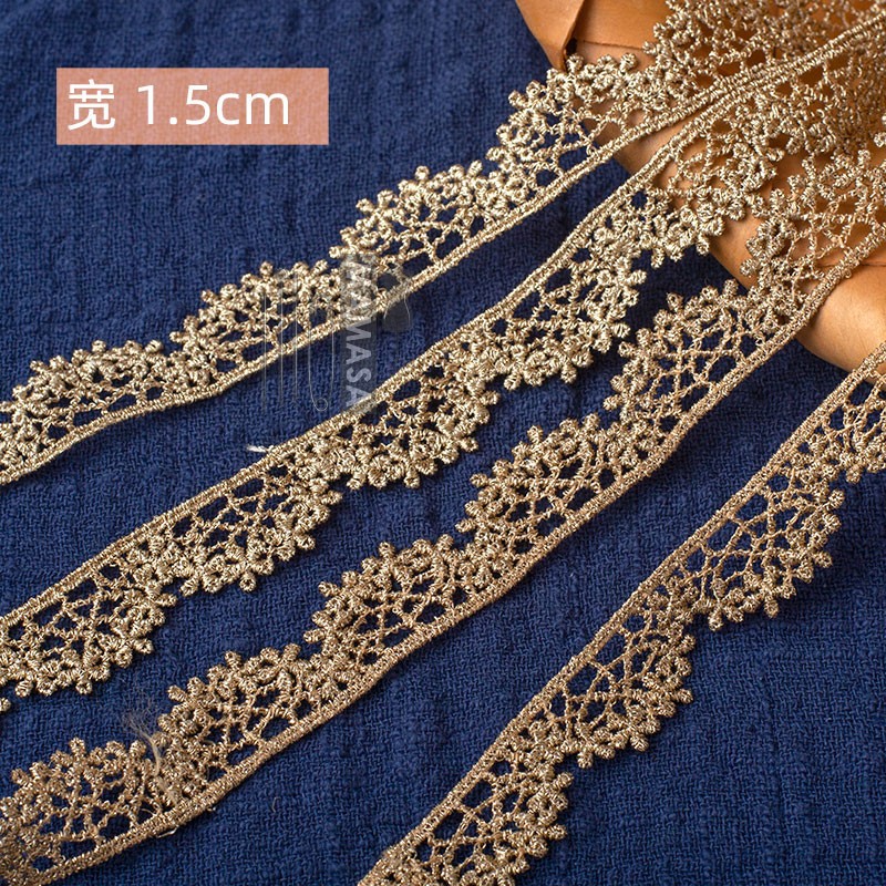 hilo de oro bordado soluble en agua rosa oro encaje encaje DIY ropa hecha a mano lolita accesorios fabricantes al por mayor