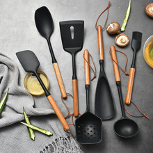 食品级耐高温相思木柄硅胶厨具套装7件套家用烘焙不伤锅不粘锅