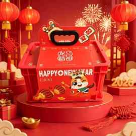 端午中秋新年礼品盒桌面收纳盒工业风收纳框办公文具整理盒批发