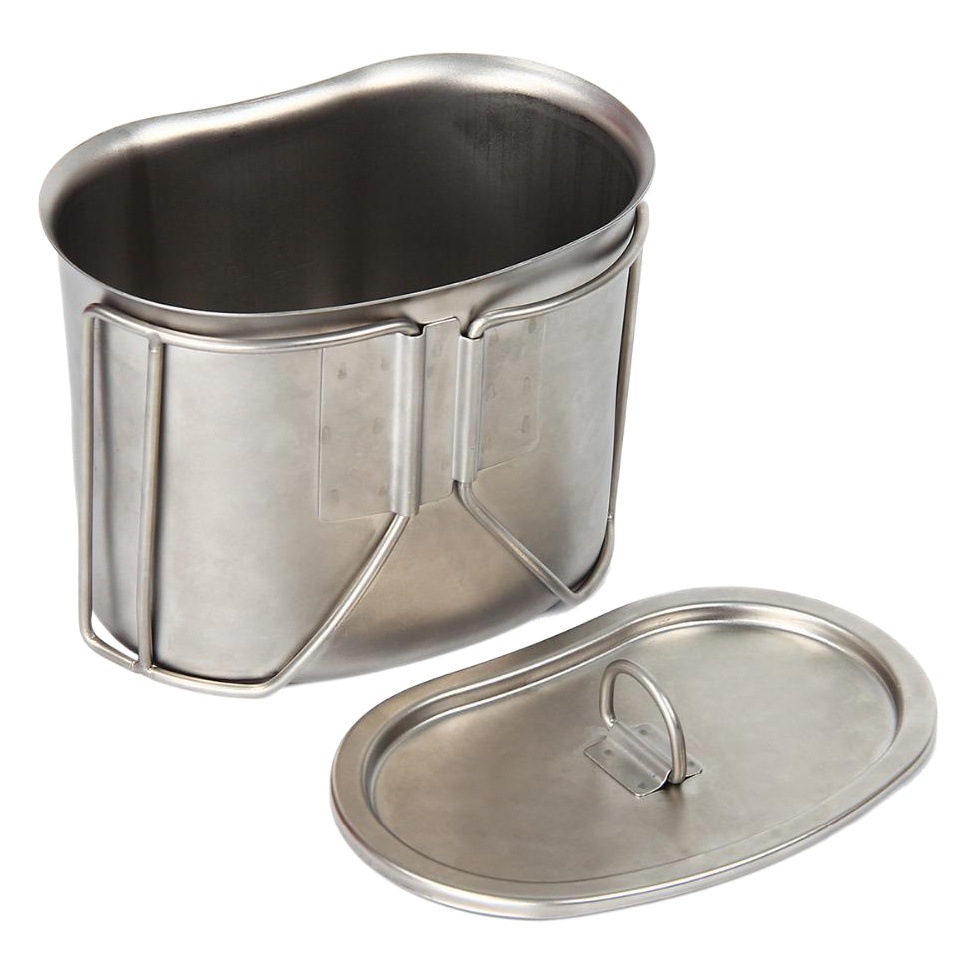 Amazon popular de acero inoxidable al aire libre taza de agua camping portátil olla al aire libre mini olla individual camping taza de agua