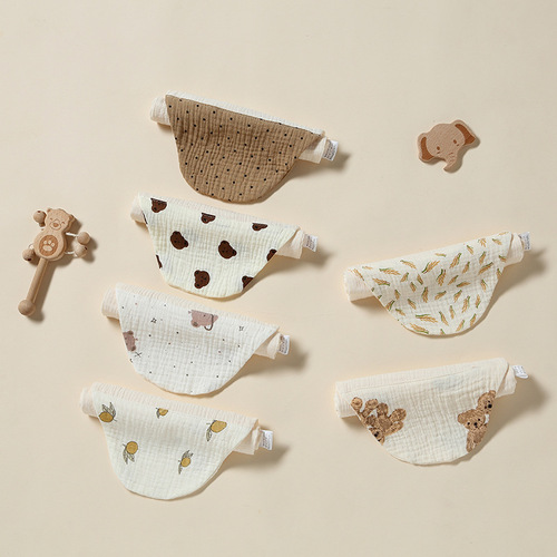 Children's pure cotton gauze sweat-absorbent towel summer kindergarten baby sports sweat-absorbent towel large baby sweat pad sling