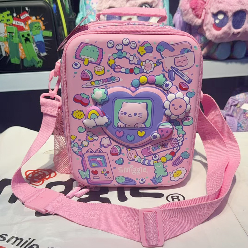 澳洲smiggle书包中小学生卡通背包粉色项链猫咪双肩包户外背包|undefined