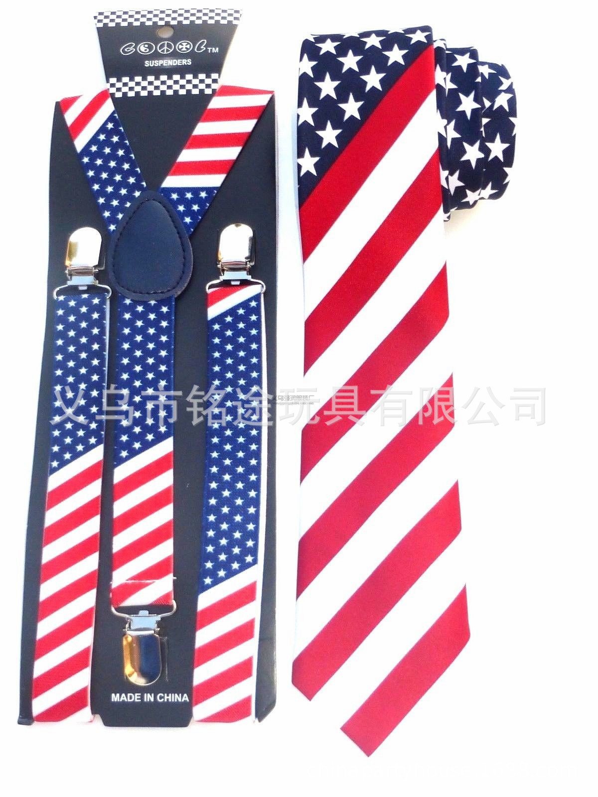 背带+领带两件套