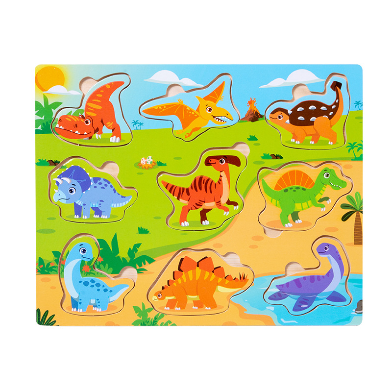 Juguetes educativos para niños 4-6 madera educación temprana tráfico fruta digital cognición animal plano mano agarre rompecabezas