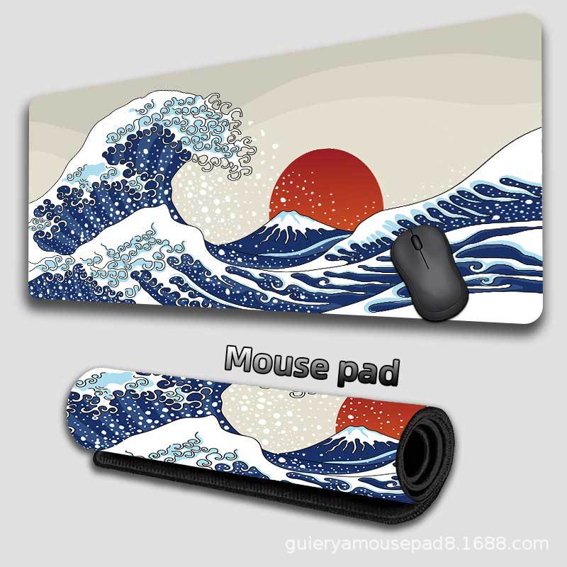 Kanagawa Waves Japanese Wind Alfombrilla de ratón súper grande transfronteriza Alfombrilla de escritorio de oficina personalizada Alfombrilla de ratón para teclado Mousepad