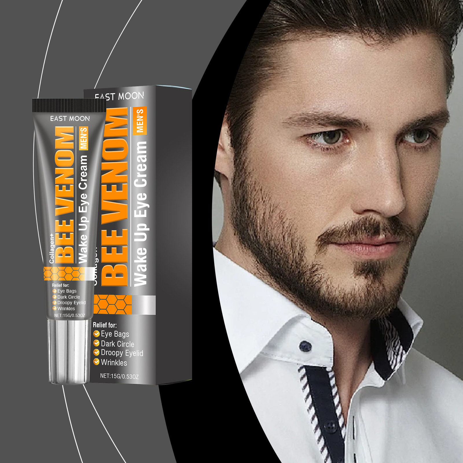 East Moon Men's Firming Eye Cream Moisturizing and Elasticizing Eye Cream for Eye Area Skin Care