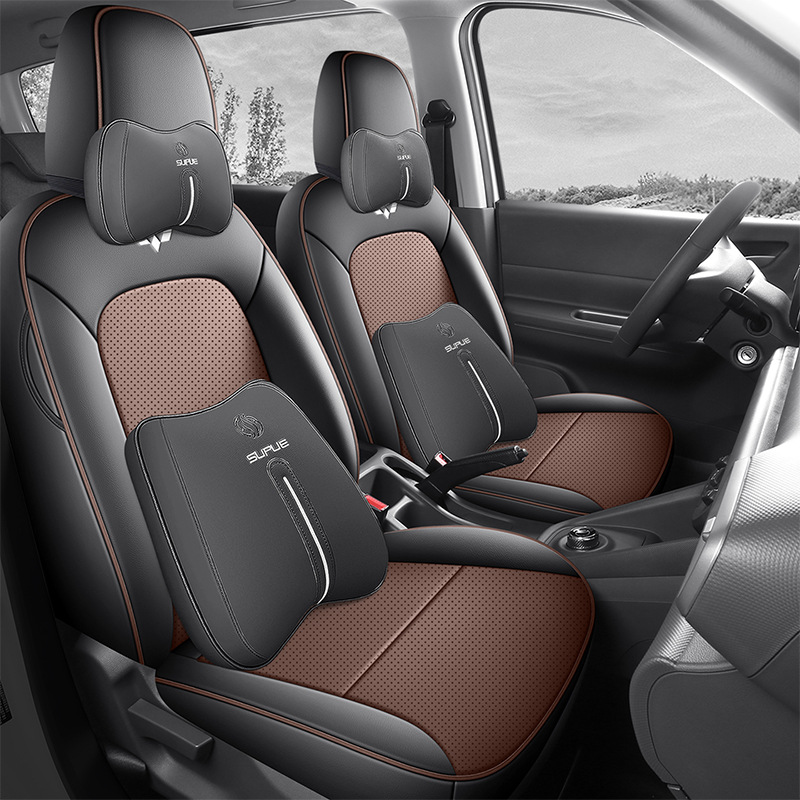 Cover for: Wuling Modelə uyğun (Original) oturacaq örtükləri - two-seat-full-cover-deluxe-black-coffee-hongguang
