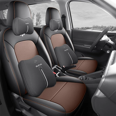 Wuling Hongguang Extended Range Version Seat: Modelə uyğun (Original) oturacaq örtükləri - two-seater-all-inclusive-luxury-version-black-coffee-color-hongguang