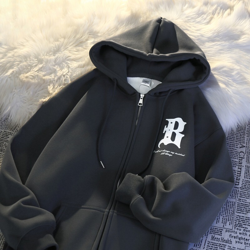 Men's Sweatshirt 2025 Spring New Retro Hoodie Youth Trendy Brand Loose Casual Jacket Men's Loose Fit