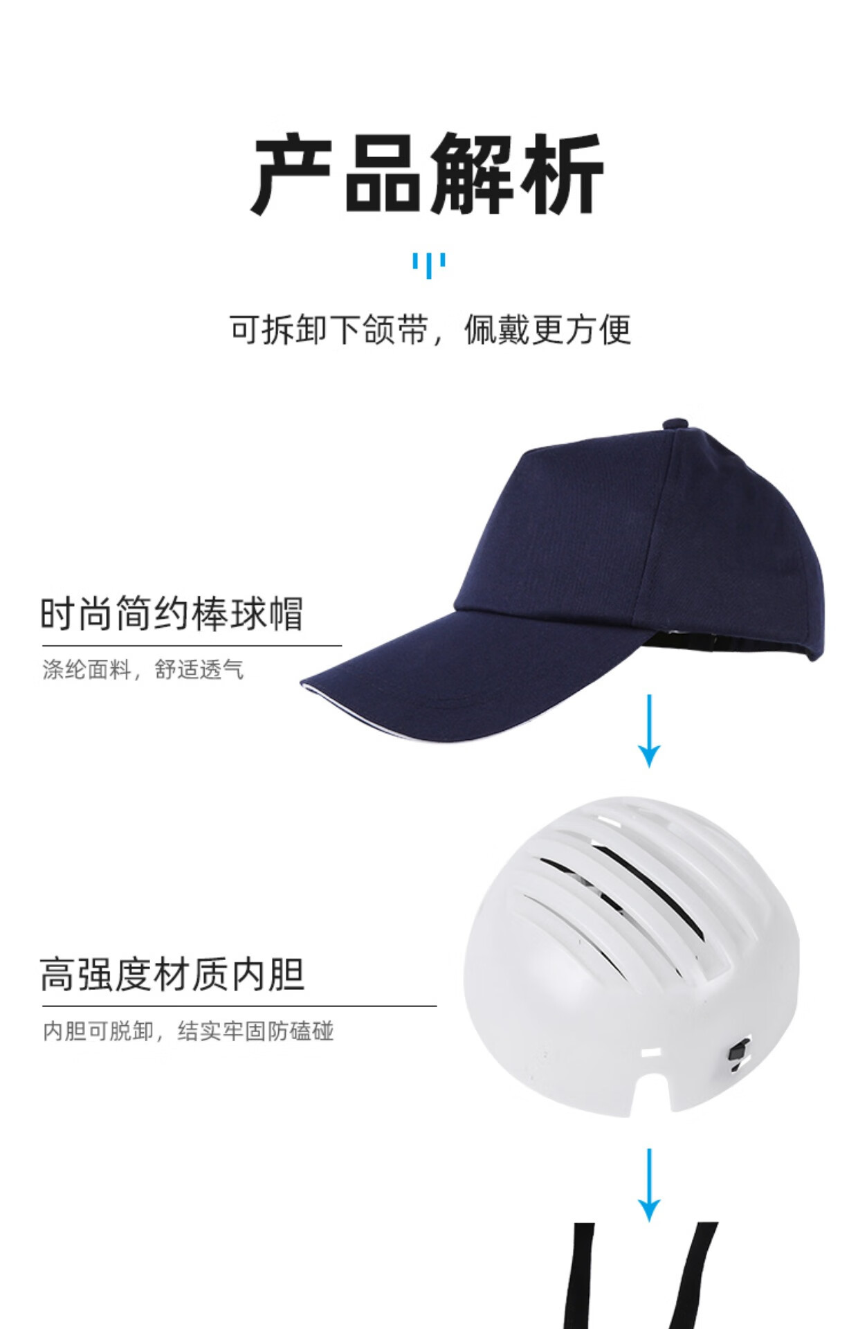 带帽绳下颚带防撞安全帽轻便棒球鸭舌帽防撞帽车间劳保帽带下巴托-阿里巴巴