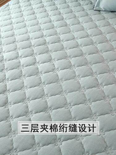 Pure cotton quilted bedspread bed skirt single piece pure cotton  new bed cover skirt type three-piece set for all seasons