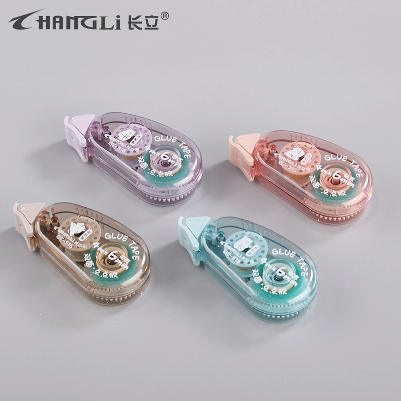 Двусторонний скотч Hangli мини-аппарат, прозрачный, 4 м × 6 мм, варианты цвета