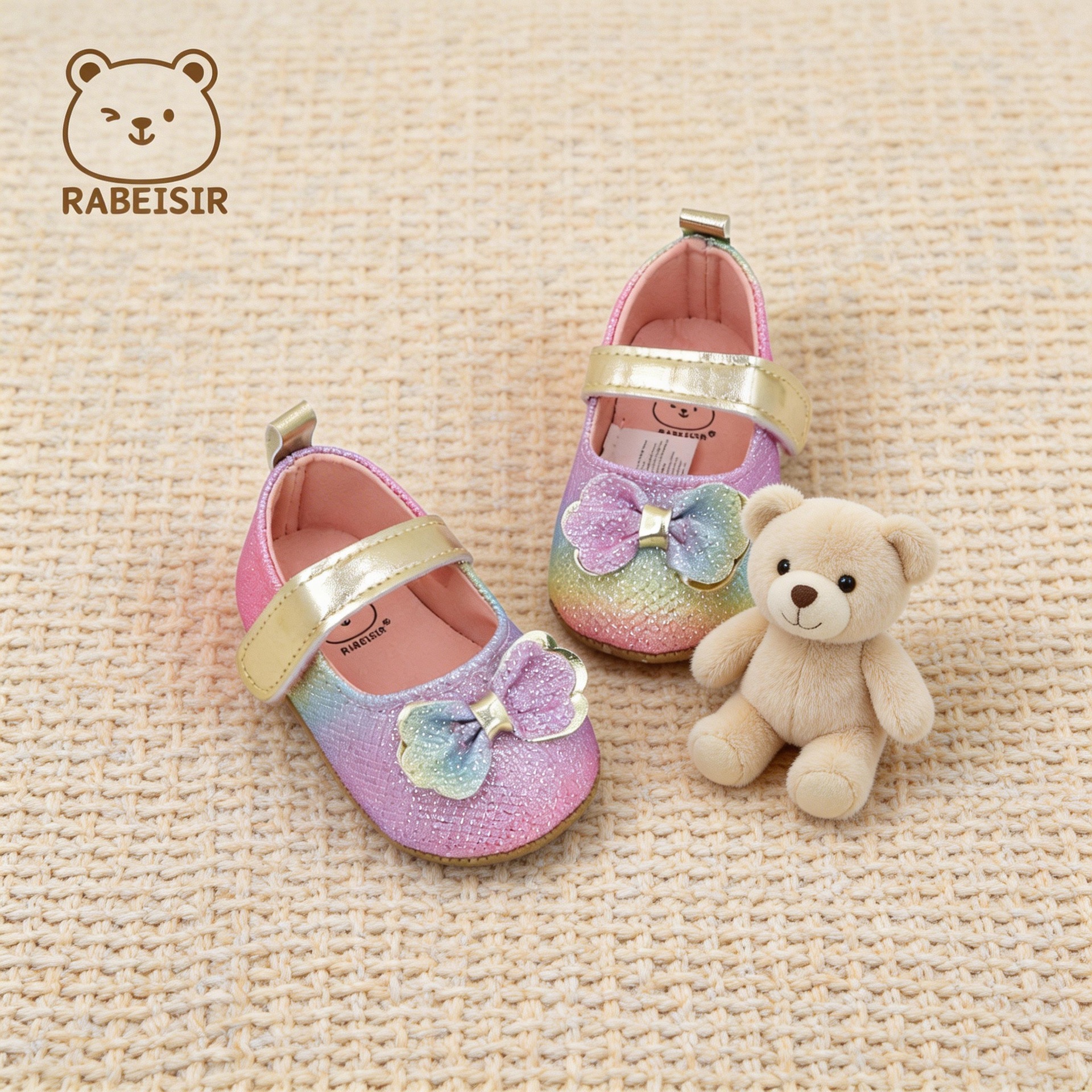 Popular Cross-Border Brand Baby Flat Shoes, Princess Style Infant Pre-Walking Shoes, Non-Slip and Breathable Baby Shoes