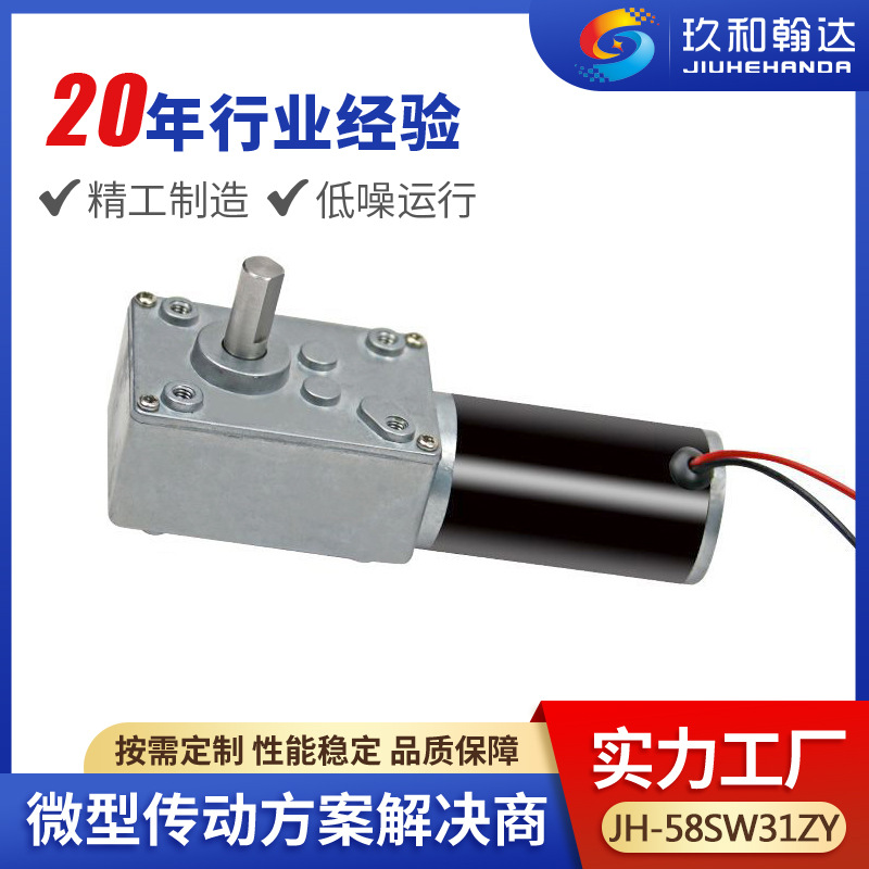 58SW31ZY方形直角蜗轮蜗杆微型减速电机大扭矩带自锁自动猫砂盆