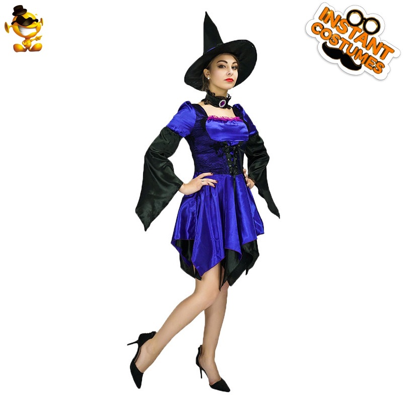Halloween adulto bruja Cosplay traje del Partido de la mascarada cos etapa rendimiento ropa distribución al por mayor