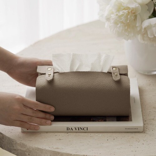 Tissue box, paper box, ins style, high-end living room, high-end face, household, light luxury desktop, high-end leather paper box