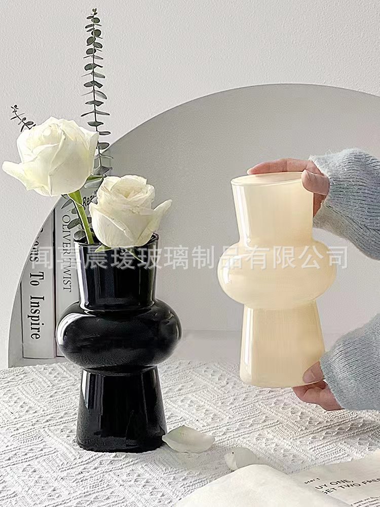 European retro glass vase, personalized and creative living room and restaurant flower arrangement, water container, ornaments, decorative crafts