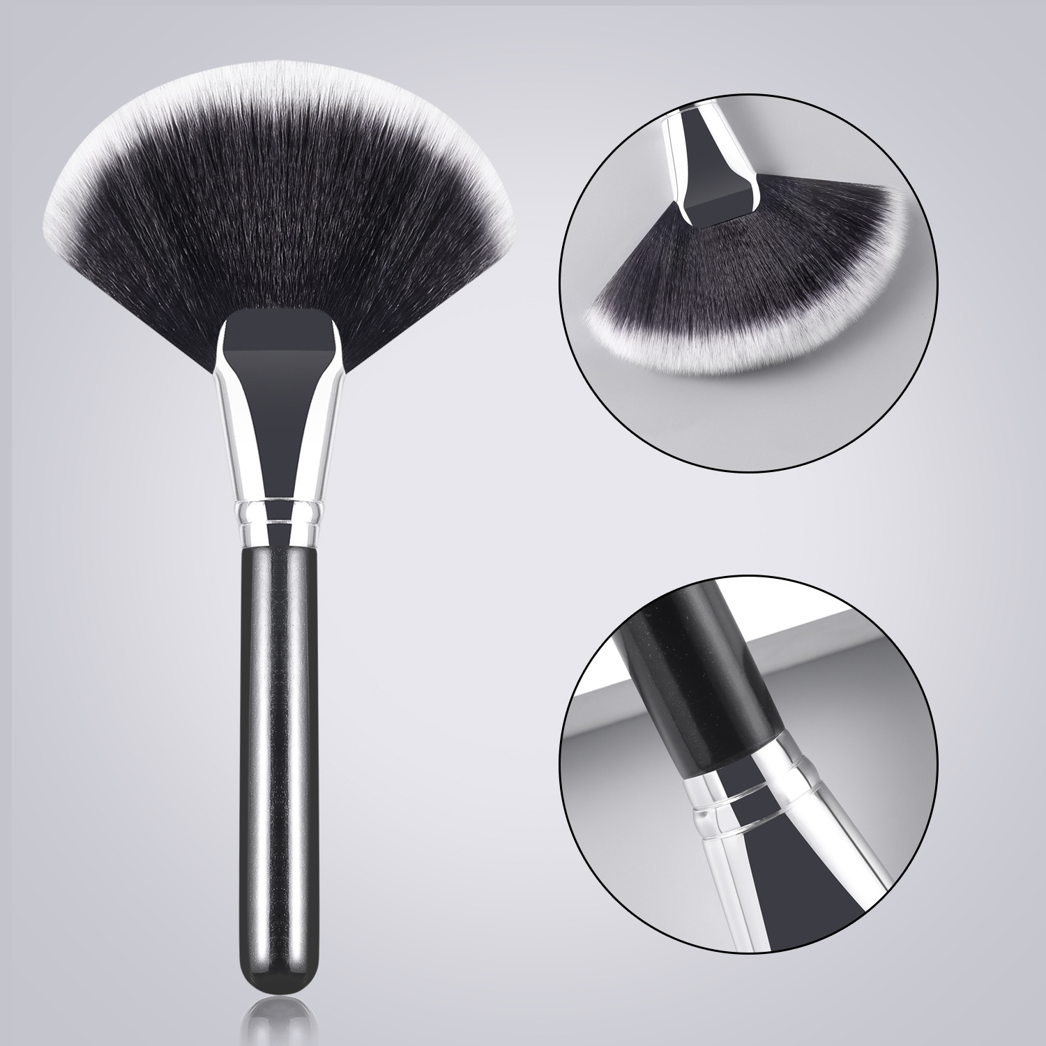 Sombra solo cepillo de maquillaje de alta calidad grande cepillo suelto cepillo de La Fundación cepillo de sombra de ojos cepillo en forma de abanico belleza