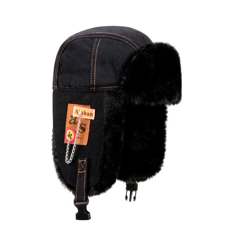 Winter New Fashion Chain Label Lei Feng Hat for Men and Women Outdoor Skiing Windproof and Cold-Proof Warm Northeast Cotton Hat