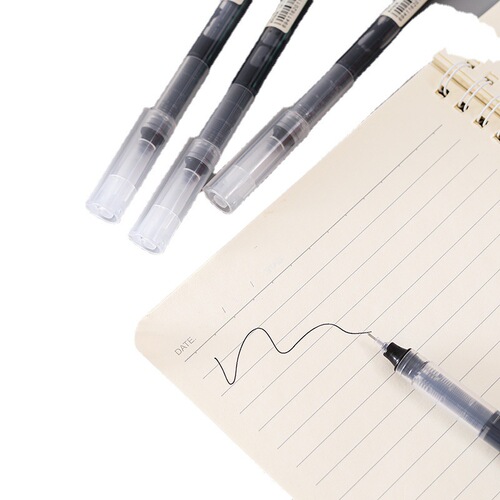 Straight liquid ballpoint pen 0.5 quick-drying needle tube student exam pen office signature pen large capacity gel pen wholesale