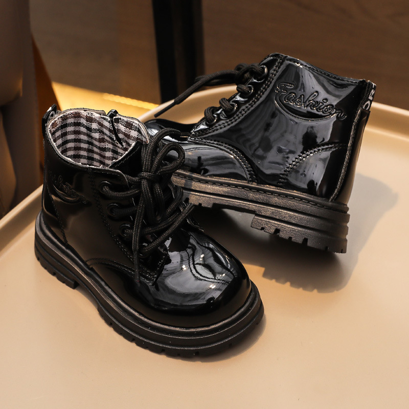 Children's Martin 2024 new girls' autumn and winter short British style boys' single boots_voghion.com