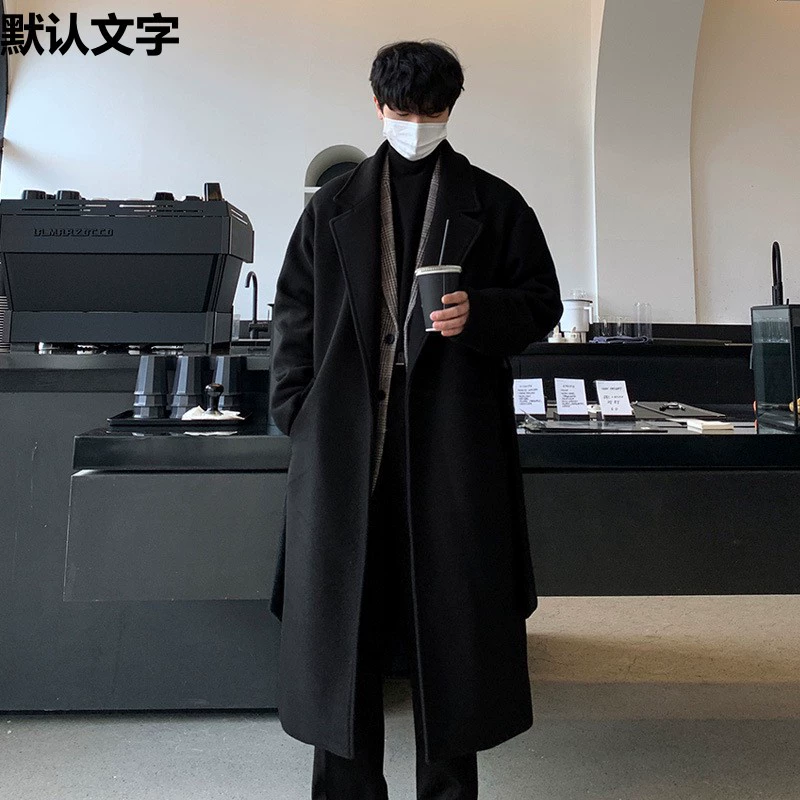 Trend woolen coat, trench coat, mid-length, increased thickness